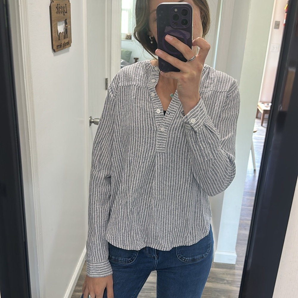 Striped button up Blouse